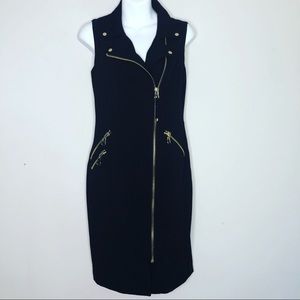 Calvin Klein black zipper dress.